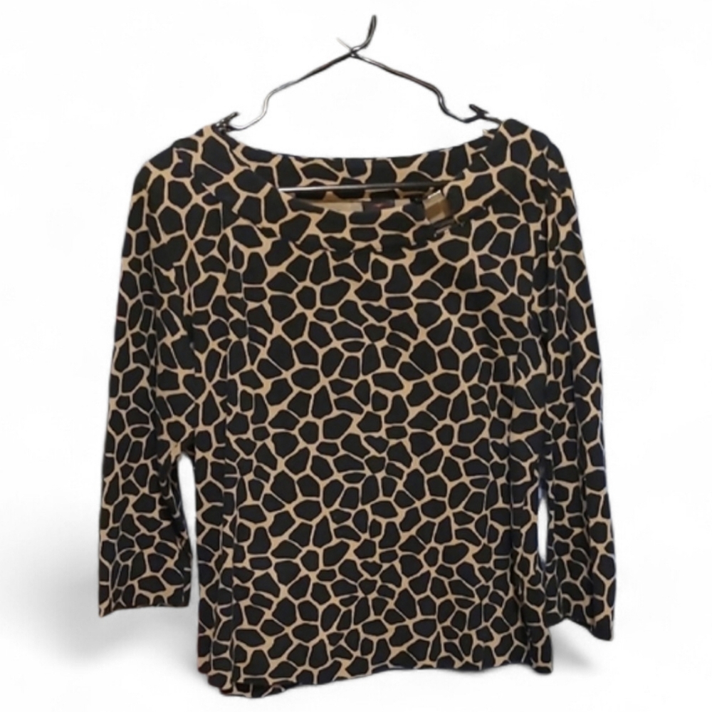 Rafaella Black and Cream Animal Print  Apparel